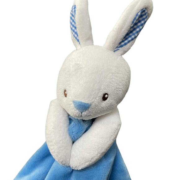 Prestige Baby Lovey Bunny Rabbit Security Blanket Plush Gingham Shower Gift 10" - Picture 7 of 14